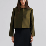 Malina Ruthie Cropped Long Sleeve Blouse - Olive