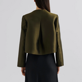 Malina Ruthie Cropped Long Sleeve Blouse - Olive