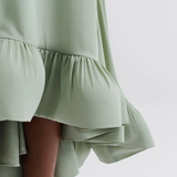 Malina Sabrina Halterneck Ruffled Midi Dress - Sage