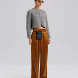 Malina Sarah Elastic Waist Satin Pants - Amber