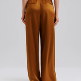 Malina Sarah Elastic Waist Satin Pants - Amber