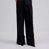 Malina Sarah Elastic Waist Satin Pants - Black