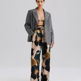 Malina Sarah Elastic Waist Satin Pants - Dusty Poppy