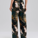 Malina Sarah Elastic Waist Satin Pants - Dusty Poppy