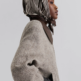 Malina Silk Twill Fringe Scarf - Moire