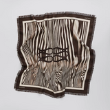 Malina Silk Twill Fringe Scarf - Moire