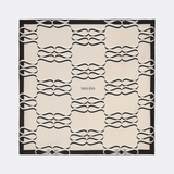 Malina Silk Twill Scarf - Monogram Cream