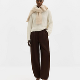 Malina Smilla Barrel Leg Satin Trousers - Dark Brown