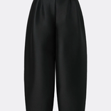 Malina Smilla Barrel Leg Wool-Silk Trousers - Black
