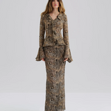 Malina Suzie Sheer Frill Blouse - Moire