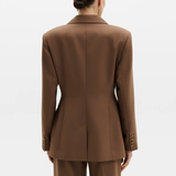 Malina Tillie Asymmetric Wool Blend Blazer - Camel