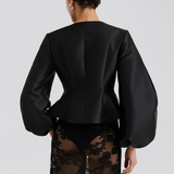 Malina Vendela Balloon Sleeve Blouse - Black