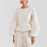 Malina Vendela Balloon Sleeve Blouse - Ivory