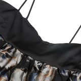 Malina Vivi Voluminous Skirt Midi dress - Dark Blooms