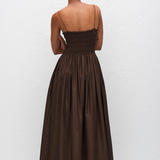 Matteau Shirred Bodice Dress - Chocolate
