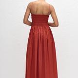 Matteau Shirred Bodice Dress - Tomato