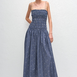 Matteau Shirred Drop Waist Dress - Bluebell