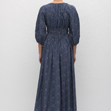 Matteau Shirred Plunge Button Dress - Bluebell