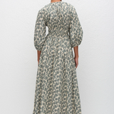 Matteau Shirred Plunge Button Dress - Vine