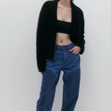 Nagnata Brushed Alpaca Cardigan - Black