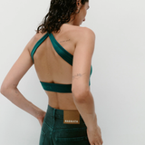 Nagnata Cross Back Wool Bralet - Kelp