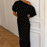 Never Fully Dressed Black Tilly Dress with Gold Fleck