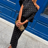 Never Fully Dressed Black Tilly Dress with Gold Fleck