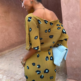 Never Fully Dressed Olive Blurred Leopard Tilly Dress