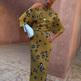 Never Fully Dressed Olive Blurred Leopard Tilly Dress