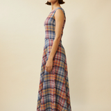 Penny Sage Cleo Dress - Primary Tartan