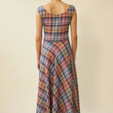 Penny Sage Cleo Dress - Primary Tartan