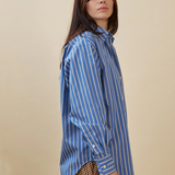 Penny Sage Maryse Shirt - Blue Citron Stripe