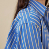 Penny Sage Maryse Shirt - Blue Citron Stripe