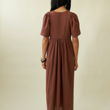 Penny Sage Mazzy Dress - Fig & Cinnamon Stripe