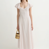 Posse Marlow Fluttered Dress - Cream/Red