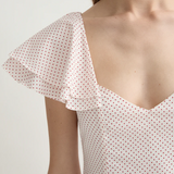 Posse Marlow Fluttered Dress - Cream/Red