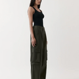 Rebe Convertible Cargo Trouser - Olive Brown