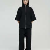 Rebe Cotton Zip Sweater - Black