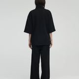 Rebe Cotton Zip Sweater - Black