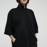Rebe Cotton Zip Sweater - Black