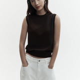 Rebe Crewneck Vest - Ganache