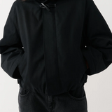 Rebe Cropped Cotton-Drill Jacket - Black