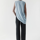Rebe Draped Top - Powder Blue