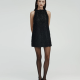 Rebe Fringe Mini Dress - Black