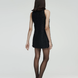 Rebe Fringe Mini Dress - Black