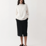 Rebe Half-Zip Knit Sweater - Ivory