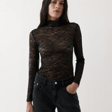 Rebe Lace Long Sleeve - Black