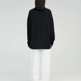 Rebe Long Sleeve Drop T-Shirt - Black