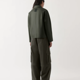 Rebe Mo Leather Jacket - Dark Olive