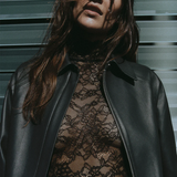 Rebe Mo Leather Jacket - Dark Olive